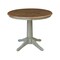International Concepts 36 in. Round Top Pedestal Dining Table with 2 Madrid LadderBack Chairs - 3 Piece Dining Set K41-36RT-27B-C2-2 - alternate 2